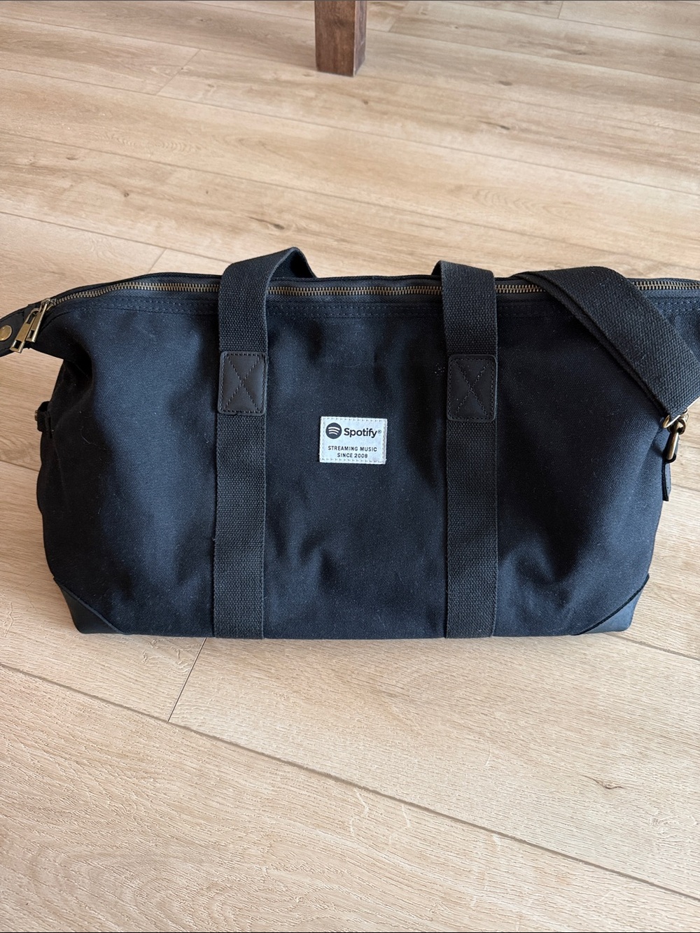Black Canvas Weekender Duffel Bag